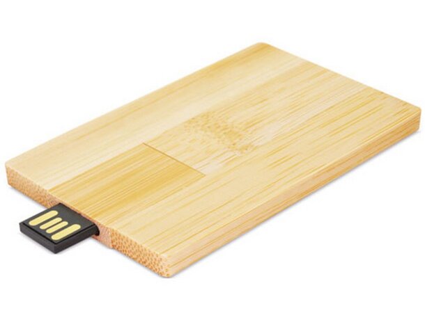 Memoria USB bambú plateada 16GB para promociones