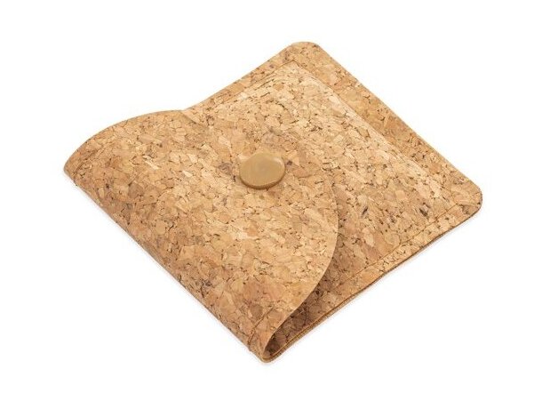 Cenicero portátil Nural de corcho natural con interior aluminio detalle 2