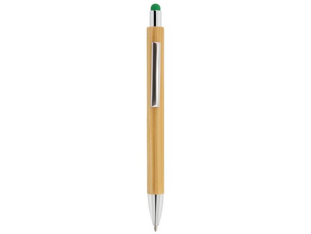 Boligrafo bambu con touch Borneo verde