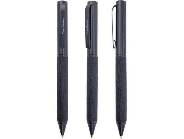 Bolígrafo Pierre Cardin Maxim metal y PU con estuche Negro detalle 6