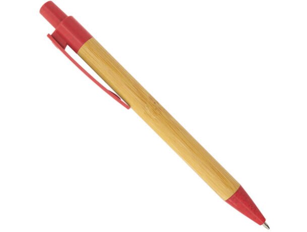 Bolígrafo de bambú y fibra de trigo rojo