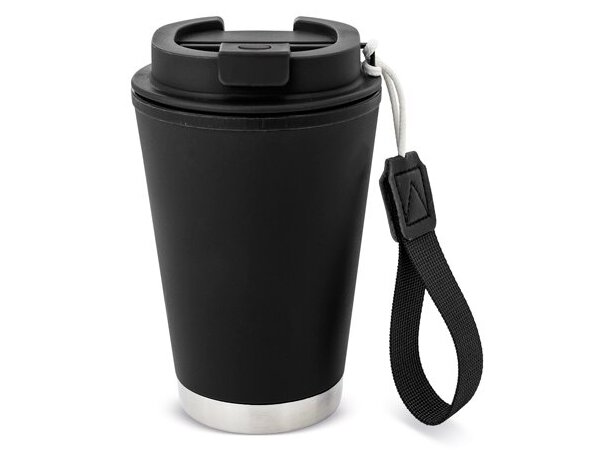 Vaso térmico hermético Tulcán 380ml con cinta de transporte Negro detalle 27
