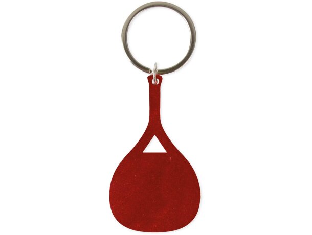 Llavero aluminio raqueta padel rojo