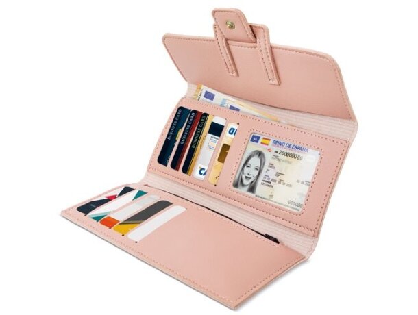 Cartera monedero Barletta en PU con capacidad para 10 tarjetas Rosa detalle 5