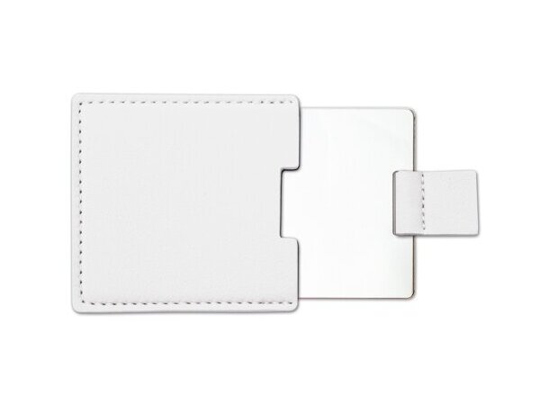 Espejo compacto Lilyan con funda en PU mate personalizable Blanco detalle 3