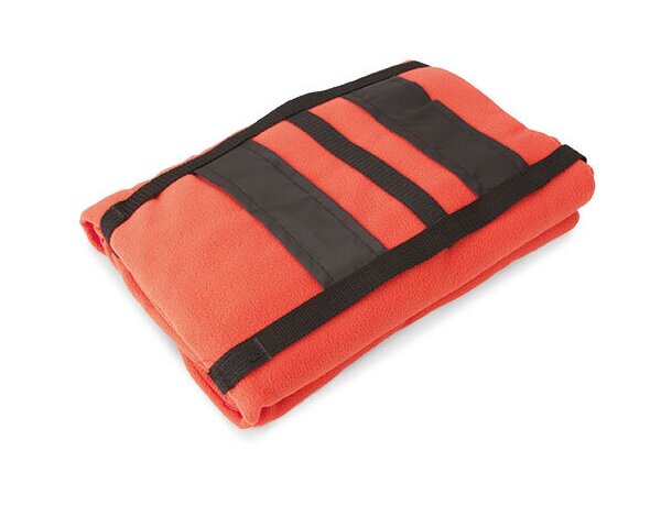 Manta polar de viaje con funda rojo
