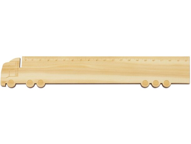 Regla de madera Ecotrans 20 cm con forma de camión detalle 1