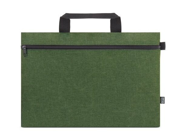 Portadocumentos promocional Walton RPET cremallera 39x28 azul Verde detalle 1