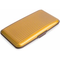 Tarjetero de aluminio con espejo de señora personalizada amarilla Tarjetero de aluminio con espejo de señora personalizada amarilla