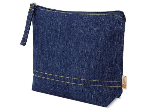 Neceser Kirby de algodón denim reciclado con cremallera detalle 3