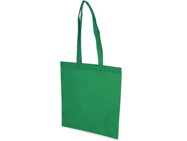Bolsa non woven con asas largas resistentes verde barata