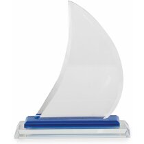 Trofeo de cristal con forma de vela personalizado
