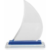 Trofeo de cristal con forma de vela personalizado Trofeo de cristal con forma de vela personalizado