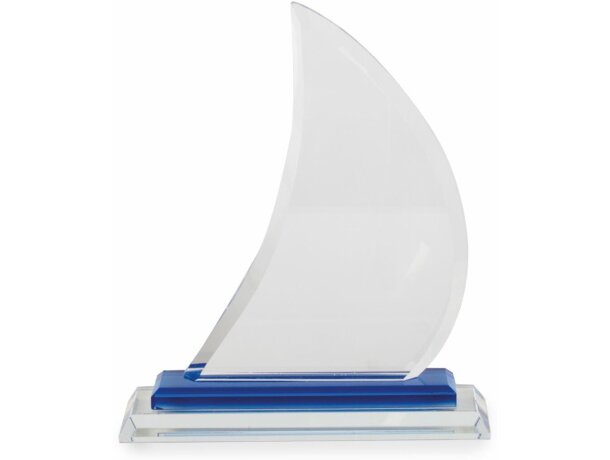 Trofeo de cristal con forma de vela personalizado