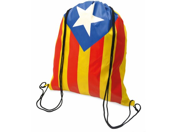 Mochila con cuerdas con bandera independentista catalana personalizado