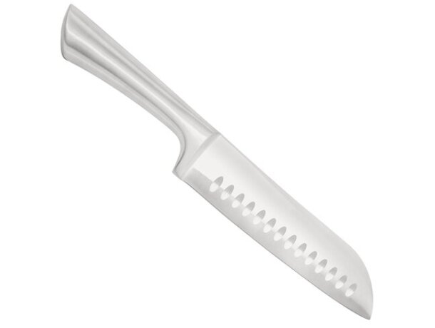 Cuchillo profesional Santoku acero inoxidable mango ergonómico detalle 3