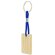 Llavero rectangular Yibin de bambú con cordón de colores Azul detalle 1