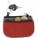 Monedero combinado con 2 cremalleras en poliester y PVC rojo barata