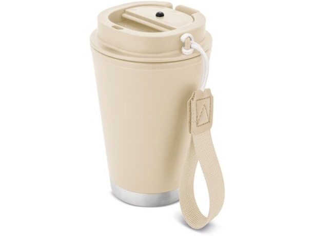 Vaso térmico hermético Tulcán 380ml con cinta de transporte Crudo detalle 7