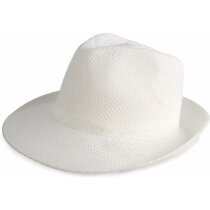 Sombrero de ala ancha en poliester personalizado blanco