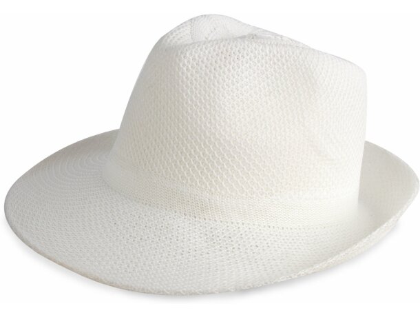 Sombrero de ala ancha en poliester personalizado blanco