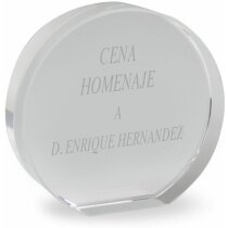 Cristal para grabar en forma redonda personalizado Cristal para grabar en forma redonda personalizado
