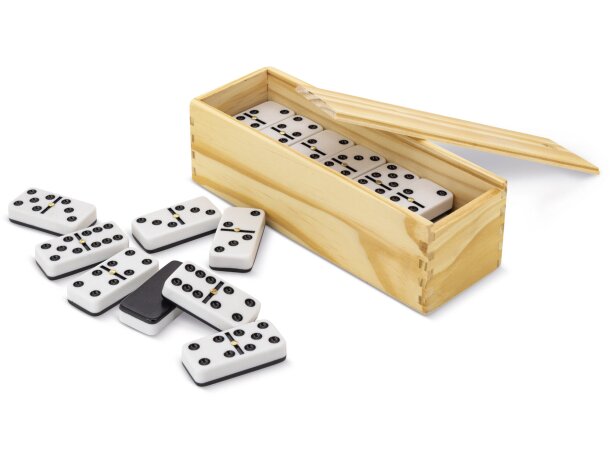 Dominó reglamentario Chamelo con 28 fichas blancas detalle 1