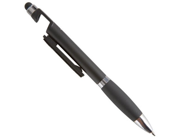 Bolígrafo con varias funciones y soporte móvil negro