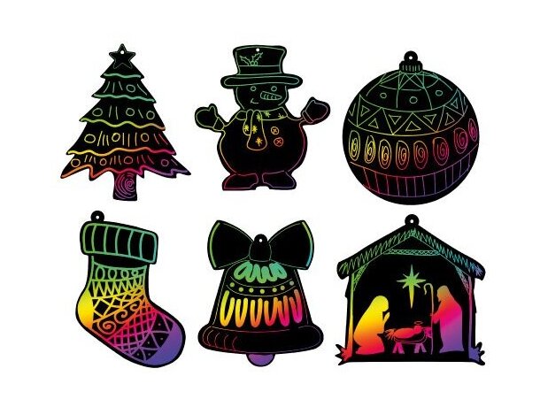Set adornos navideños Scrapy Christmas con puntero de bambú detalle 1