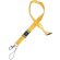 Lanyard doble de poliéster con enganche de hierro personalizado amarilla