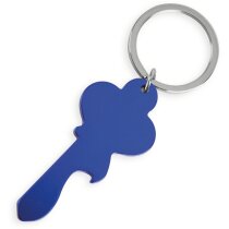 Llavero de aluminio con forma de llave azul Llavero de aluminio con forma de llave azul
