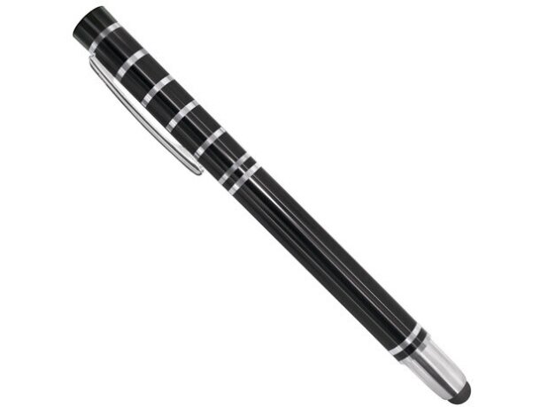 Bolígrafo de metal con lápiz táctil pierre deline negro
