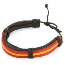 Pulsera de piel natural Sessa con bandera España