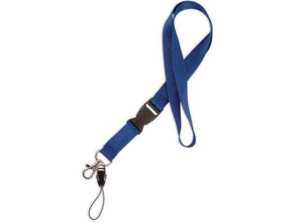 Lanyard doble de poliéster azul
