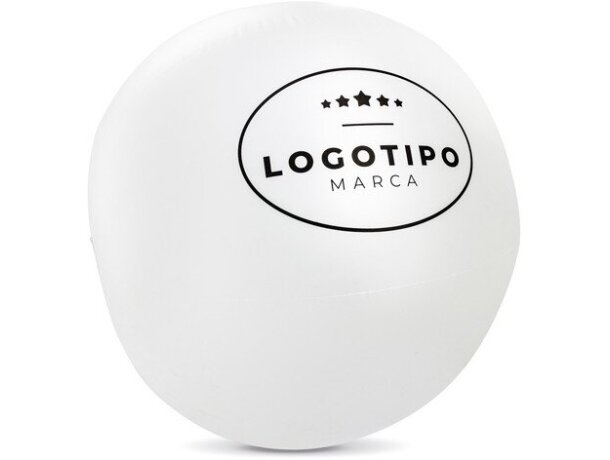 Balón de playa blanco translúcido Flots 60 cm inflado PVC detalle 4