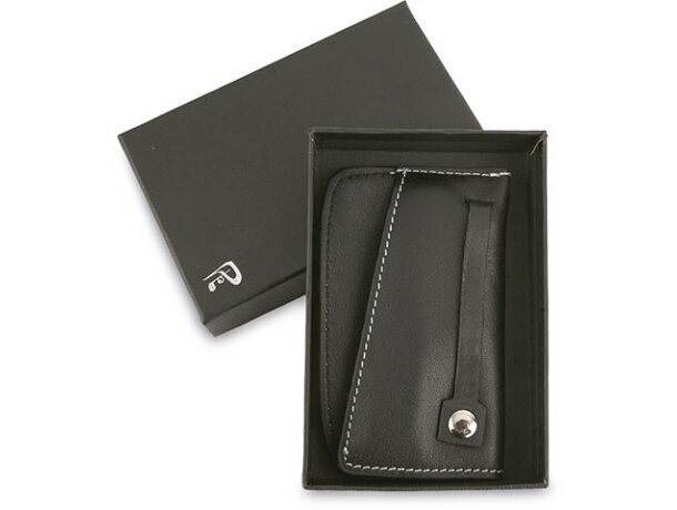 Monedero de piel con porta llaves personalizado