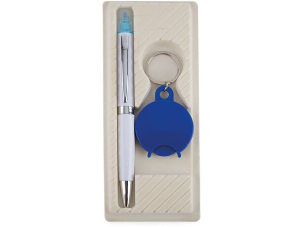 Estuche para bolígrafo y llavero crudo