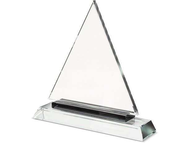 Trofeo Pyramid de cristal triangular con base rectangular detalle 1