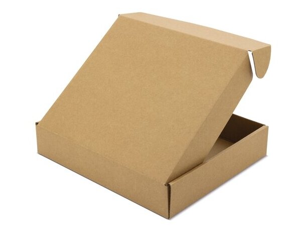 Caja de presentación cartón corrugado Qara kraft y negro Natural Kraft detalle 2