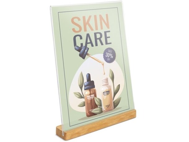 Portagráfica A4 base madera natural Izor para documentos detalle 4