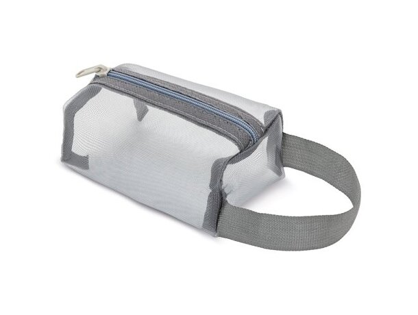 Neceser portatodo Tanis con malla semitransparente de poliéster Plata detalle 8