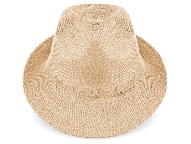 Sombrero de ala ancha blanco marron