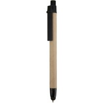 Bolígrafo reciclado en cartón y plástico personalizado negro Bolígrafo reciclado en cartón y plástico personalizado negro