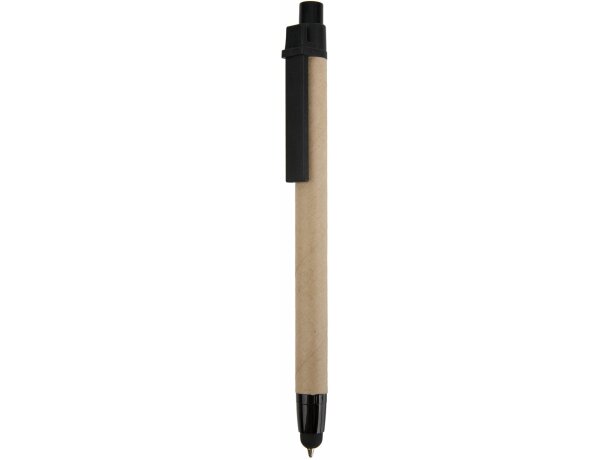 Bolígrafo reciclado en cartón y plástico personalizado negro Bolígrafo reciclado en cartón y plástico personalizado negro