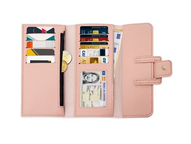 Cartera monedero Barletta en PU con capacidad para 10 tarjetas Rosa detalle 4