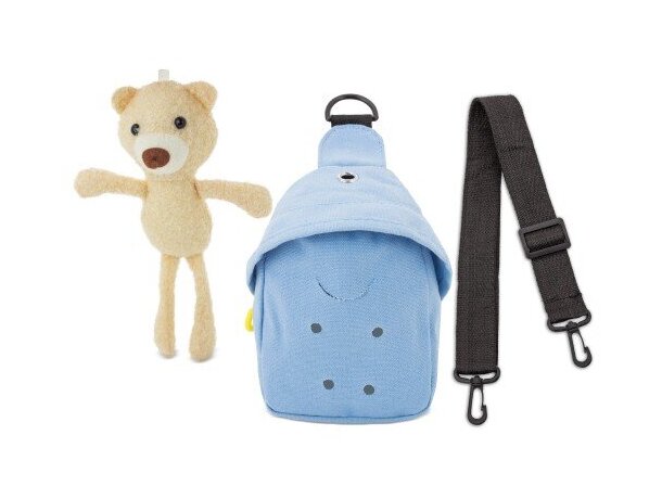 Bandolera Osito Tibby de poliéster para niños con grabación Azul detalle 2