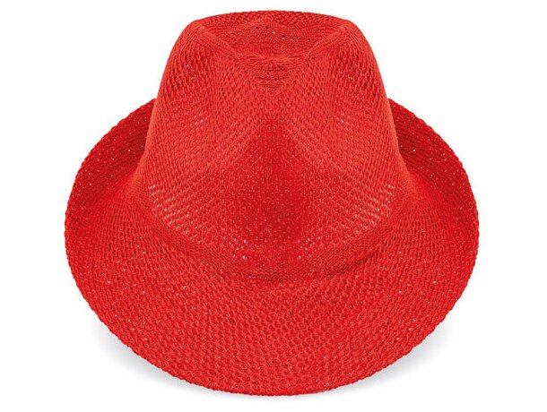 Sombrero de ala ancha en poliester rojo