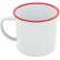 Mug metálica esmaltada “retro” reborde personalizado rojo