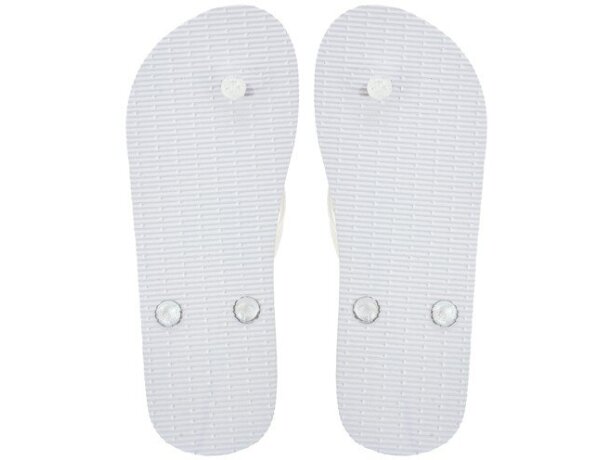 Chanclas Nissi de poliéster blancas personalizables para eventos Blanco detalle 2