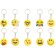 Set de 10 Llaveros originales pvc con dise&ntilde;o de emoji sin color